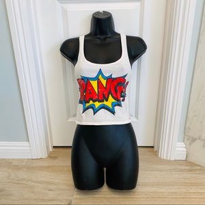 Tosca COMIC BANG CROPPED TANK TOP S